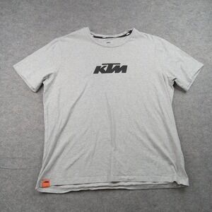 KTM Shirt Mens 2XL Gray Logo Ready To Race Graphic Racing Tee Tagless Moto